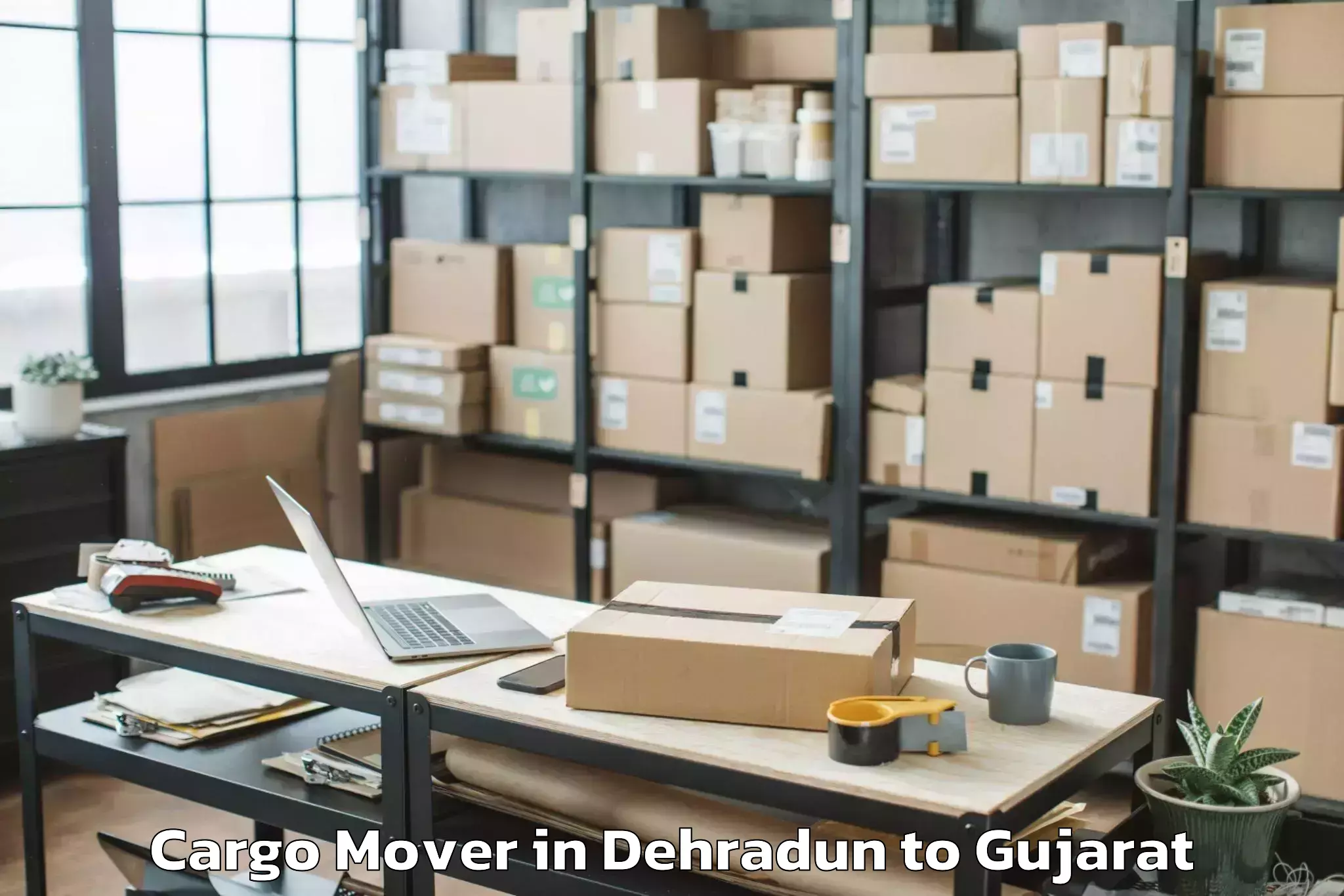 Hassle-Free Dehradun to Delvada Cargo Mover